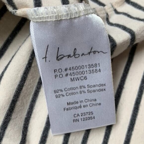 Aritzia Babaton Stripe T-shirt Top 3/4 Length sleeve Stretch Cotton Size XS - Picture 10 of 16